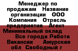 Менеджер по продажам › Название организации ­ ООО Компания › Отрасль предприятия ­ Агент › Минимальный оклад ­ 30 000 - Все города Работа » Вакансии   . Амурская обл.,Свободный г.